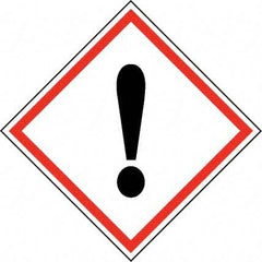NMC - Hazardous Materials Label, Header: Harmful Irritant Warning - Legend: GHS - Graphic, English, Black & Red, 2" Long x 2" High, No Coating - USA Tool & Supply