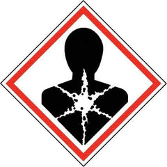 NMC - Hazardous Materials Label, Header: Health Hazard - Legend: GHS - Graphic, English, Black & Red, 2" Long x 2" High, No Coating - USA Tool & Supply