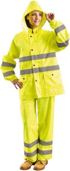 OccuNomix - Size M, High Visibility Yellow, Rain Jacket - 2 Pockets - USA Tool & Supply