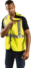 OccuNomix - Size M Flame Resistant/Retardant Yellow Solid Breakaway Vest - 36 to 38" Chest, ANSI 107-2015, ASTM F1506, ATPV=7.1 cal/Sq cm, NFPA 70E/HRC=1, Hook & Loop Closure, Polyester Blend - USA Tool & Supply