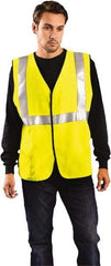 OccuNomix - Size 5XL Flame Resistant/Retardant Yellow Solid General Purpose Vest - 60 to 62" Chest, ANSI 107-2015, NFPA 2112, ASTM F1506, ATPV=8.6 cal/Sq cm, NFPA 70E/HRC=2, Hook & Loop Closure, 1 Pocket, Modacrylic/Aramid Blend - USA Tool & Supply