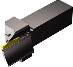 Sandvik Coromant - QS-R/LF123..C..E..-B, External, Right Hand, 20mm Max Depth of Cut, Indexable Grooving Tool Holder - N123H2-0400-0004-TF Insert Compatibility, 20mm Shank Height, 20mm Shank Width, 108.94mm OAL, Through Coolant - USA Tool & Supply