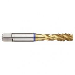 M8x1.25 6H 3-Flute PM Cobalt Blue Ring Semi-Bottoming 40 degree Spiral Flute Tap-TiN - USA Tool & Supply