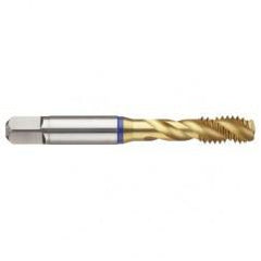 M12x1.75 6H 3-Flute PM Cobalt Blue Ring Semi-Bottoming 40 degree Spiral Flute Tap-TiN - USA Tool & Supply