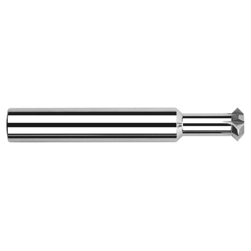 Double Angle Shank Cutters - 0.0780″ (5/64″) Cutter Diameter × 0.0390″ Width × 0.1180″ Neck Length Carbide Double Angle Shank Cutter, 2 Flutes - Exact Industrial Supply