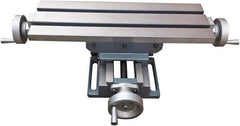 Interstate - 6-1/8" Table Width x 18-5/8" Table Length, 9" Cross Travel x 13" Longitudinal Travel, Slide Machining Table - 5.28" Overall Height, Two 1/2" Longitudinal T Slots - USA Tool & Supply