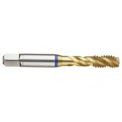 5/8-11 2B 4-Flute PM Cobalt Blue Ring Semi-Bottoming 40 degree Spiral Flute Tap-TiN - USA Tool & Supply