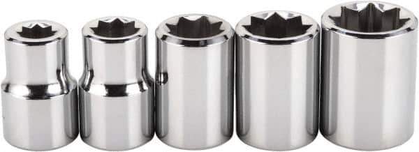 Proto - 22 Piece 1/4" Drive Full Polish Finish Impact Socket Set - 6 Points, 1/4" to 9/16" (4mm to 14mm) Range, Inch/Metric Measurement Standard - USA Tool & Supply