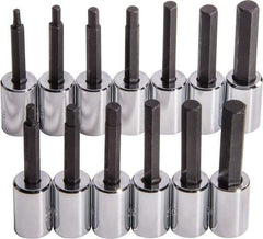 Proto - 13 Piece 3/8" Drive Standard Socket Set - 6 & 12 Points, 3/8 to 3/8", 4 to 10mm, Inch/Metric Measurement Standard - USA Tool & Supply