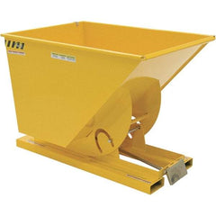 Vestil - 590 Lb Load Capacity, 1 Cu Yd, Steel Self-Dumping Hopper - 41-9/16" Wide x 61-1/8" Long x 42-3/4" High, Yellow - USA Tool & Supply