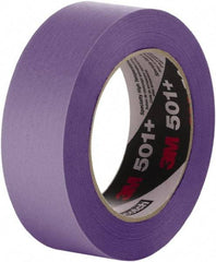 3M - 18mm Wide x 55 m Long Purple Crepe Paper Masking Tape - Series 501+, 33 In/Lb Tensile Strength - USA Tool & Supply