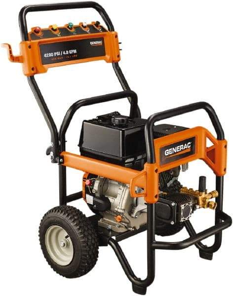 Generac Power - Gas, 12.3 hp, 4,200 psi, 4 GPM, Cold Water Pressure Washer - Annovi Reverberi\x99 Triplex Pump, 35' x 420" Hose - USA Tool & Supply