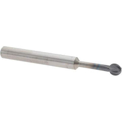 Accupro - 1/4" Diam, 0.233" LOC, 4 Flute Solid Carbide Ball End Mill - nACo Finish, Single End, 2-1/2" OAL, 1/4" Shank Diam, Undercutting - USA Tool & Supply