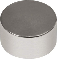 Mag-Mate - 3/8" Diam x 1/4" High Neodymium Rare Earth Magnet - 6.86 Lb Max Capacity, 180°F Max, Nickel Plated - USA Tool & Supply