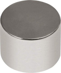 Mag-Mate - 3/8" Diam x 3/8" High Neodymium Rare Earth Magnet - 7.96 Lb Max Capacity, 180°F Max, Nickel Plated - USA Tool & Supply