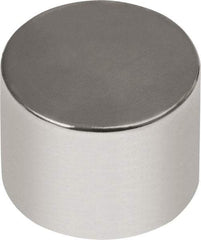 Mag-Mate - 1/4" Diam x 1/4" High Neodymium Rare Earth Magnet - 3.35 Lb Max Capacity, 180°F Max, Nickel Plated - USA Tool & Supply