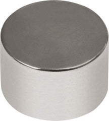 Mag-Mate - 1/4" Diam x 13/64" High Neodymium Rare Earth Magnet - 3.07 Lb Max Capacity, 180°F Max, Nickel Plated - USA Tool & Supply