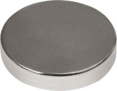 Mag-Mate - 3/4" Diam x 1/8" High Neodymium Rare Earth Magnet - 18 Lb Max Capacity, 180°F Max, Nickel Plated - USA Tool & Supply