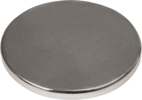 Mag-Mate - 3/4" Diam x 1/16" High Neodymium Rare Earth Magnet - 15.3 Lb Max Capacity, 180°F Max, Nickel Plated - USA Tool & Supply