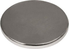 Mag-Mate - 3/4" Diam x 1/16" High Neodymium Rare Earth Magnet - 15.3 Lb Max Capacity, 180°F Max, Nickel Plated - USA Tool & Supply