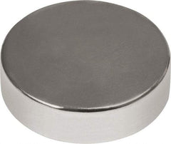 Mag-Mate - 1/2" Diam x 3/16" High Neodymium Rare Earth Magnet - 11.5 Lb Max Capacity, 180°F Max, Nickel Plated - USA Tool & Supply