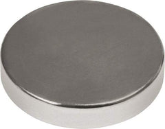 Mag-Mate - 1/2" Diam x 1/8" High Neodymium Rare Earth Magnet - 7.7 Lb Max Capacity, 180°F Max, Nickel Plated - USA Tool & Supply