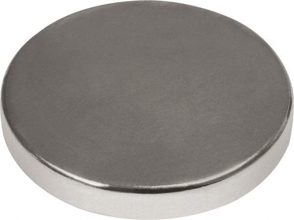 Mag-Mate - 1" Diam x 3/16" High Neodymium Rare Earth Magnet - 38.4 Lb Max Capacity, 180°F Max, Nickel Plated - USA Tool & Supply