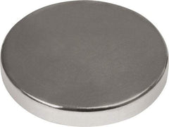 Mag-Mate - 1" Diam x 3/16" High Neodymium Rare Earth Magnet - 38.4 Lb Max Capacity, 180°F Max, Nickel Plated - USA Tool & Supply