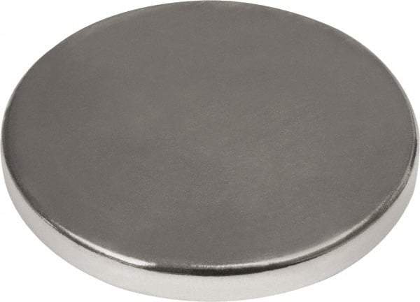 Mag-Mate - 1" Diam x 1/8" High Neodymium Rare Earth Magnet - 37.3 Lb Max Capacity, 180°F Max, Nickel Plated - USA Tool & Supply