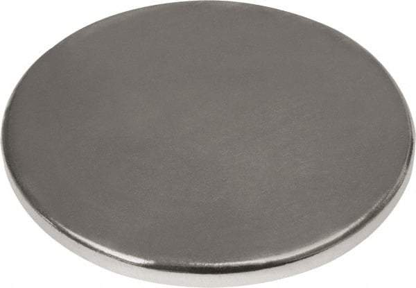 Mag-Mate - 1" Diam x 1/16" High Neodymium Rare Earth Magnet - 16.5 Lb Max Capacity, 180°F Max, Nickel Plated - USA Tool & Supply