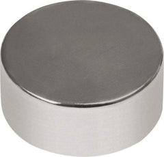 Mag-Mate - 1/2" Diam x 13/64" High Neodymium Rare Earth Magnet - 9.49 Lb Max Capacity, 180°F Max, Nickel Plated - USA Tool & Supply