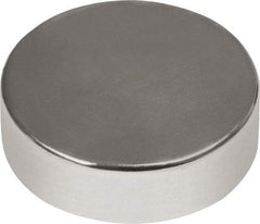 Mag-Mate - 1/2" Diam x 1/8" High Neodymium Rare Earth Magnet - 6.08 Lb Max Capacity, 180°F Max, Nickel Plated - USA Tool & Supply