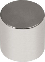 Mag-Mate - 3/8" Diam x 1/2" High Neodymium Rare Earth Magnet - 8.5 Lb Max Capacity, 180°F Max, Nickel Plated - USA Tool & Supply