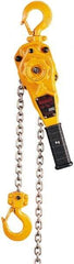 Harrington Hoist - 1,500 Lb Lifting Capacity, 10' Lift Height, Lever Hoist - Made from Chain, 54 Lb Avg Pull to Lift Rated Load, 1 Chain - USA Tool & Supply