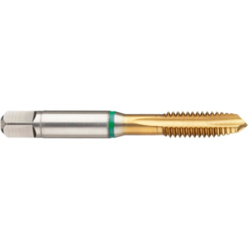 ‎5-44 3FL 2B Cobalt Spiral Point Plug Green Ring Tap-TiN - USA Tool & Supply
