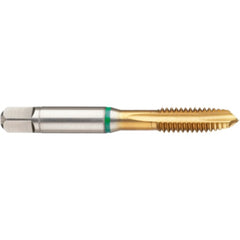 ‎10-32 3FL 2B Cobalt Spiral Point Plug Green Ring Tap-TiN - USA Tool & Supply