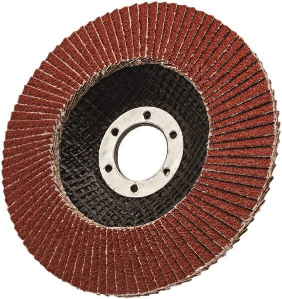 3M - 40 Grit, 7" Disc Diam, 5/8-11 Center Hole, Type 29 Ceramic Flap Disc - 8,600 Max RPM, Cloth Backing, Arbor Attaching System, Coated - USA Tool & Supply