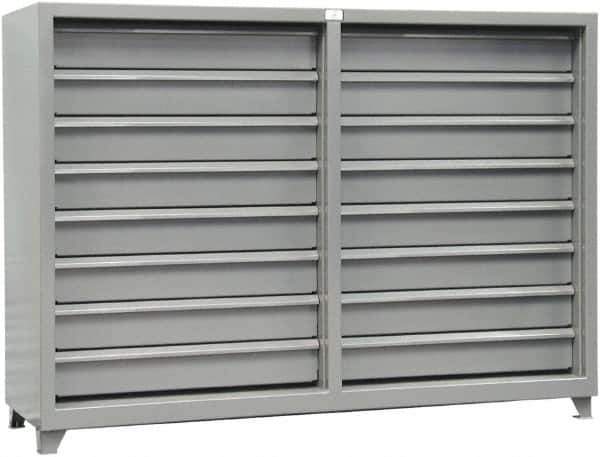 Strong Hold - 16 Drawer, Modular Storage Cabinet - Steel, 82" Wide x 26" Deep x 59" High, Dark Gray - USA Tool & Supply