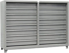 Strong Hold - 16 Drawer, Modular Storage Cabinet - Steel, 82" Wide x 26" Deep x 59" High, Dark Gray - USA Tool & Supply