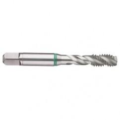 1/2-13 2B 3-Flute Cobalt Green Ring Semi-Bottoming 40 degree Spiral Flute Tap-Bright - USA Tool & Supply