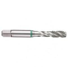 M8x1.25 6H 3-Flute Cobalt Green Ring Semi-Bottoming 40 degree Spiral Flute Tap-Bright - USA Tool & Supply