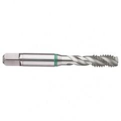 1-8 2B 4-Flute Cobalt Green Ring Semi-Bottoming 40 degree Spiral Flute Tap-Bright - USA Tool & Supply