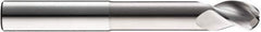 SGS - 1" Diam, 1-1/4" LOC, 3 Flute Solid Carbide Ball End Mill - Uncoated, Single End, 5" OAL, 1" Shank Diam, Spiral Flute - USA Tool & Supply