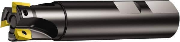 Sandvik Coromant - 20mm Cut Diam, 10mm Max Depth of Cut, 20mm Shank Diam, 3.189" OAL, Indexable Square Shoulder End Mill - Multiple Insert Styles, Weldon Shank, 90° Lead Angle, Through Coolant, Series CoroMill 390 - USA Tool & Supply