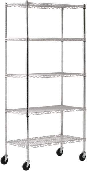 Sandusky Lee - 5 Shelf Wire Shelving Unit - 36" Wide x 18" Deep x 72" High, - USA Tool & Supply