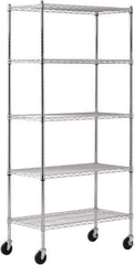 Sandusky Lee - 5 Shelf Wire Shelving Unit - 36" Wide x 18" Deep x 72" High, - USA Tool & Supply