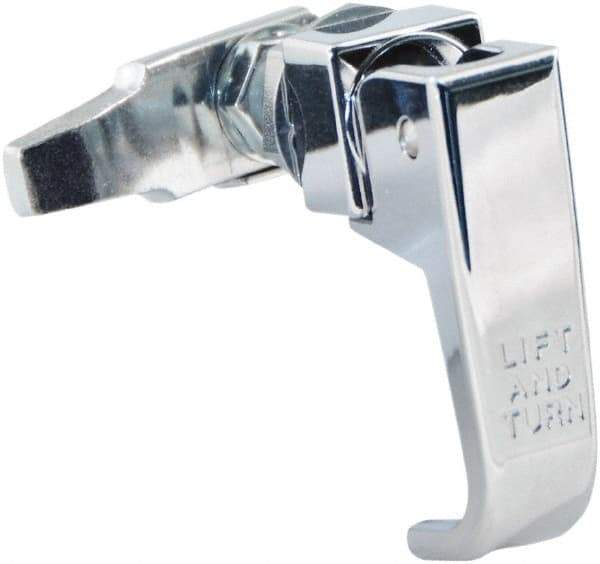 Made in USA - 2-1/4" Long x 3/4" Wide x 2.78" High, Lift & Turn Compression Latch - Zinc Plated Steel, with Polished Chrome Finish - USA Tool & Supply