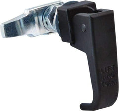 Made in USA - 2-1/4" Long x 3/4" Wide x 2.78" High, Lift & Turn Compression Latch - Zinc Plated Steel, with Black Powder Coat Finish - USA Tool & Supply