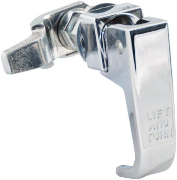 Made in USA - 2-1/4" Long x 3/4" Wide x 2.78" High, Lift & Turn Compression Latch - Zinc Plated Steel, with Polished Chrome Finish - USA Tool & Supply