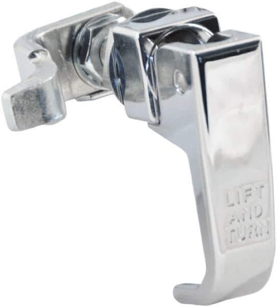 Made in USA - 2-1/4" Long x 3/4" Wide x 2.78" High, Lift & Turn Compression Latch - Zinc Plated Steel, with Polished Chrome Finish - USA Tool & Supply